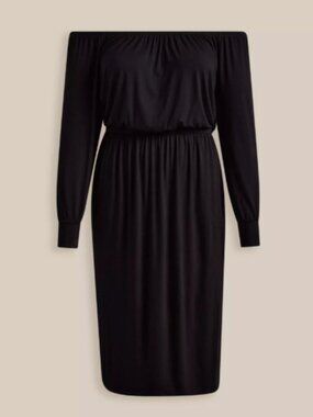 Torrid Super Soft NWOT Midi Dress Black 3/4 Sleeve Size 5X